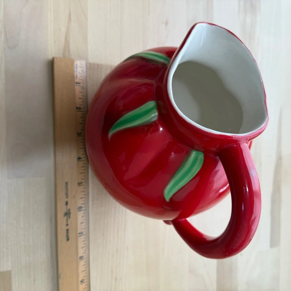 Vintage 50s The Pantry Parade Red Tomato Tilt Ball Pitcher‎ Jug